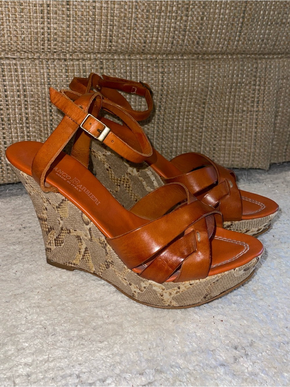 Italian Franco Barbieri platform wedge heels